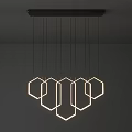 Modern Geometric Cluster Chandelier With Hexagonal Metal Frame Ceiling Hanging Design 3d model