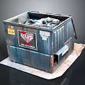 Construction Waste Management Bin With 10 YD Capacity And Black Garbage Bags