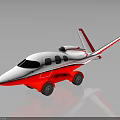Red and White Private Jet With Sleek Fuselage Windows Landing Gear and Reflective Surface