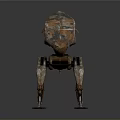 Rusty Mechanical Creature Character With Armored Shell And Multi Legs Design