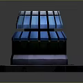 Modern Home Decorative Storage Container With Blue Transparent Top And Black Base Design