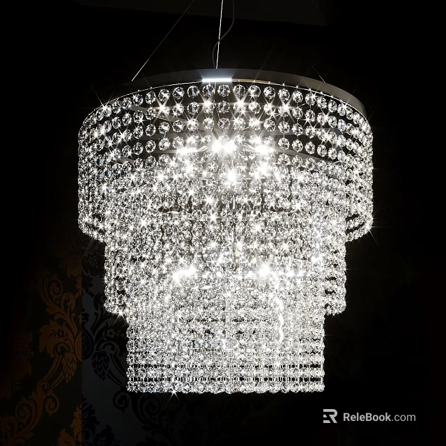 Luxury Crystal Multi layer Chandelier With Sparkling Lighting And Elegant Design 3d model 