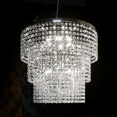 Luxury Crystal Multi layer Chandelier With Sparkling Lighting And Elegant Design 3d model