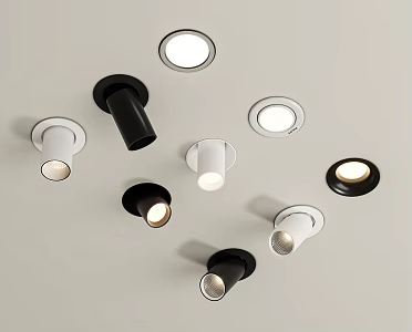 Modern downlight spotlight combination 3d model