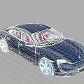 Modern Blue Sports Car With Sleek Body Red Interior Alloy Wheels And Aerodynamic Design