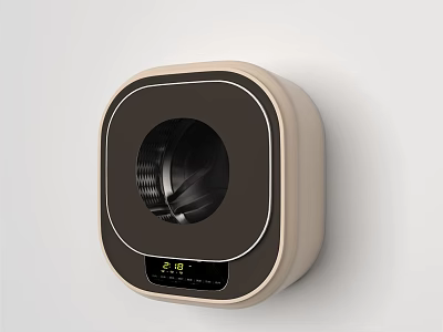Modern Wall Mounted Washing Machine With Digital Display And Compact Design 3d model