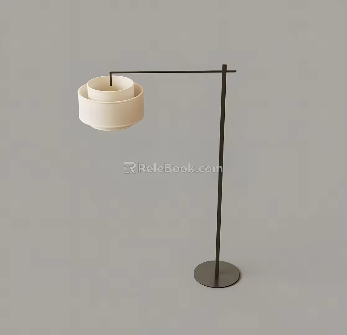 Floor lamp electric lamp floor lamp shade simple Chinese style 3d model
