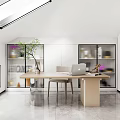 Modern Interior Design With Beige Sofa Round Coffee Table Large Green Plant And Geometric Rug