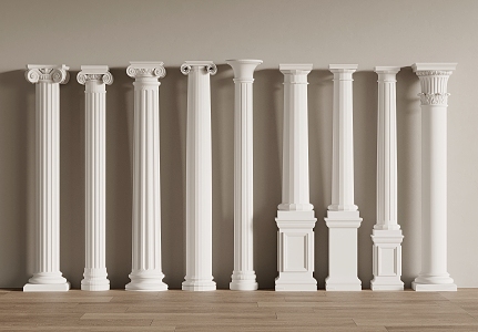 French Cream Roman Column 3d model