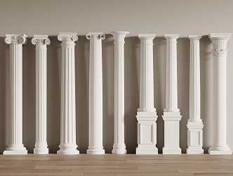 French Cream Roman Column 3d model