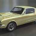 Classic Golden Sports Car With Vintage Design Sleek Body And Black Wheels