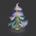 Blue Tree Plant With Layered Feathery Leaves And Unique Artistic Design