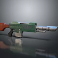 Green And Red Laser Stage Weapon With Silver Barrel And Badge Design