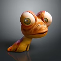 Cute Game and Movie Character with Big Round Eyes and Orange Yellow Body
