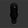 Realistic Black Bear With Black Fur And Pink Nose On Gray Background