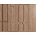 Wooden Wall Panel Design With Spliced Patterns And Decorative Lines 3d model