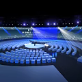 Blue Toned Tech Stage For Future Beijing Event 3d model