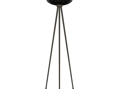 Stylish Modern Floor Lamp With Metal Tripod Stand And Black Lampshade 3d model