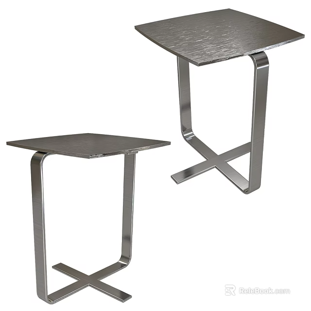 Modern Metal Side Table With Geometric Leg Design For Living Room Decorative Use 3d model 