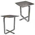 Modern Metal Side Table With Geometric Leg Design For Living Room Decorative Use