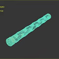 Decorative Long Cylindrical Item With Blue Surface And Gold Ornate Patterns 3d model