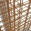 Steel Frame Construction Structure With 300mm 350mm Dimension Markings And Support 3d model