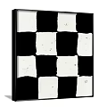 Black and White Checkered Framed Abstract Artwork For Home Wall Decor 3d model