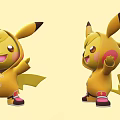 Cute Yellow Pikachu Doll With Black Tipped Ears Red Cheeks And Pink Shoes
