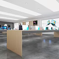 Modern Digital Store Interior With Laptops Desktop Computers And Wooden Display Counters 3d model