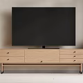 Wooden TV Stand With Drawers And Modern Design For Living Room