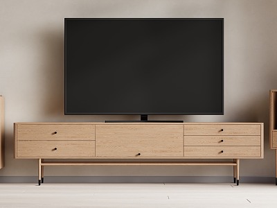 Log wind TV cabinet 3d model