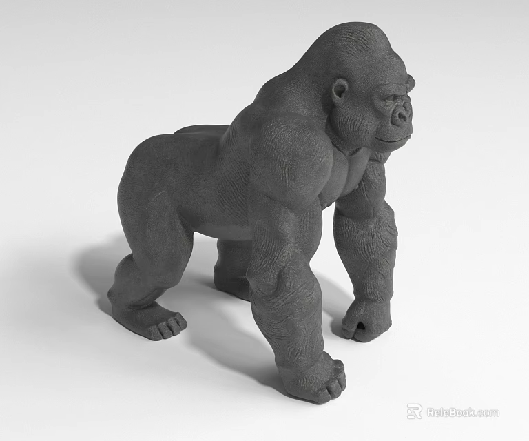 Realistic Gorilla 3D Model Character With Muscular Build And Standing Pose 3d model 