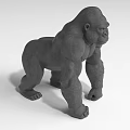 Realistic Gorilla 3D Model Character With Muscular Build And Standing Pose