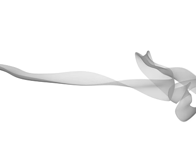 Sleek Modern Chandelier With Elegant Flowing Curved Gray Ribbon Design 3d model