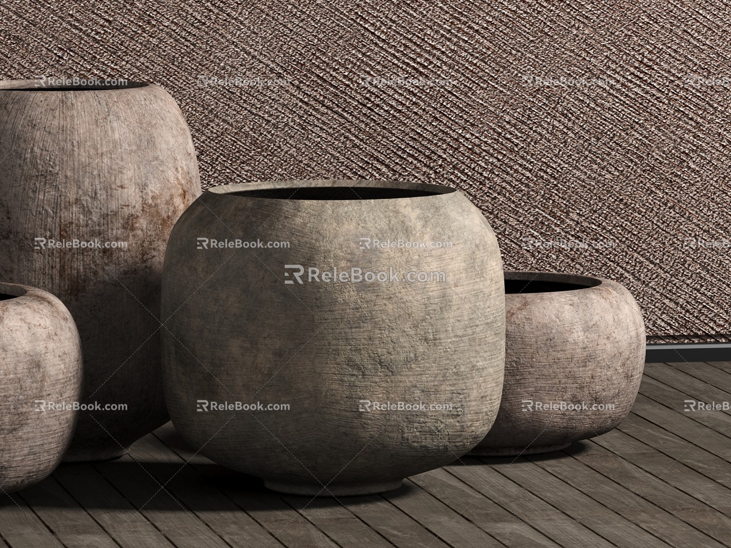 Vase, flowerpot, pottery jar 3d model