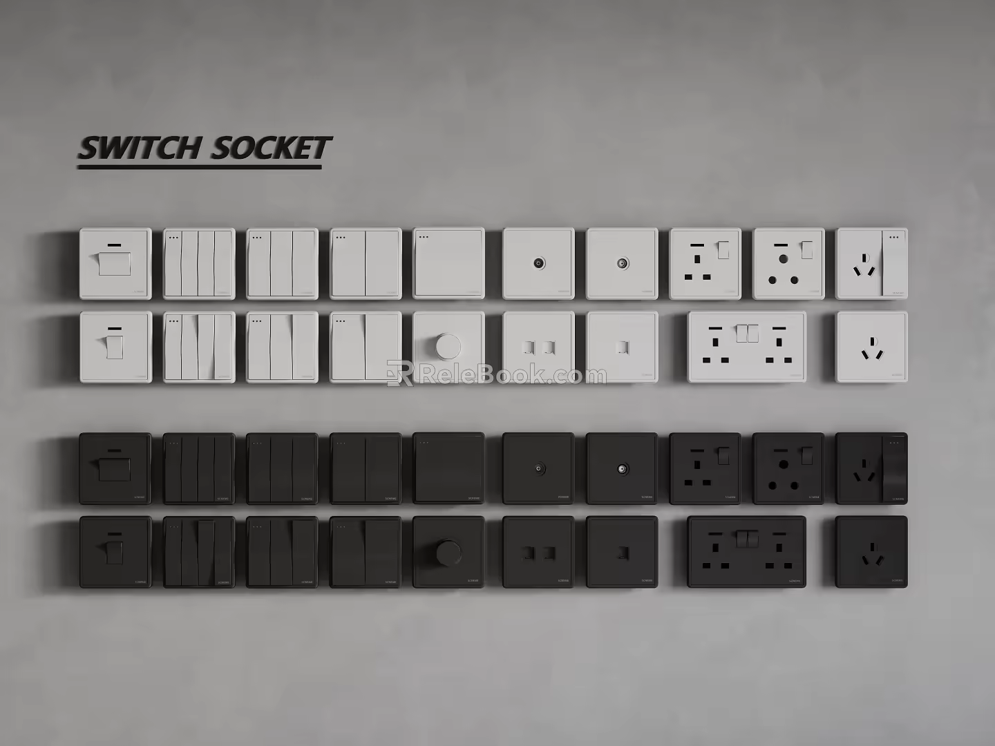 Modern switch socket 3d model