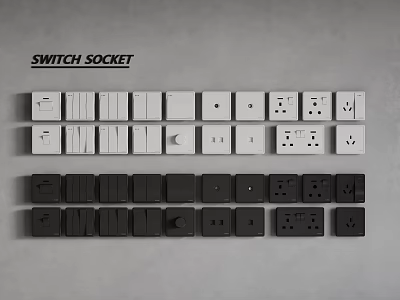 Modern switch socket 3d model