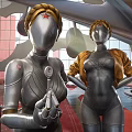 Modern Robot Atomic Heart Twin Dancing Mechanical Ji Female Robot Su-style Aesthetic Robot 3d model
