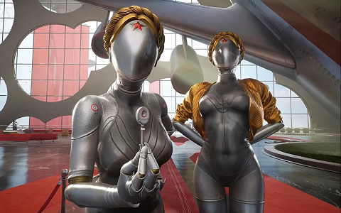 Modern Robot Atomic Heart Twin Dancing Mechanical Ji Female Robot Su-style Aesthetic Robot 3d model