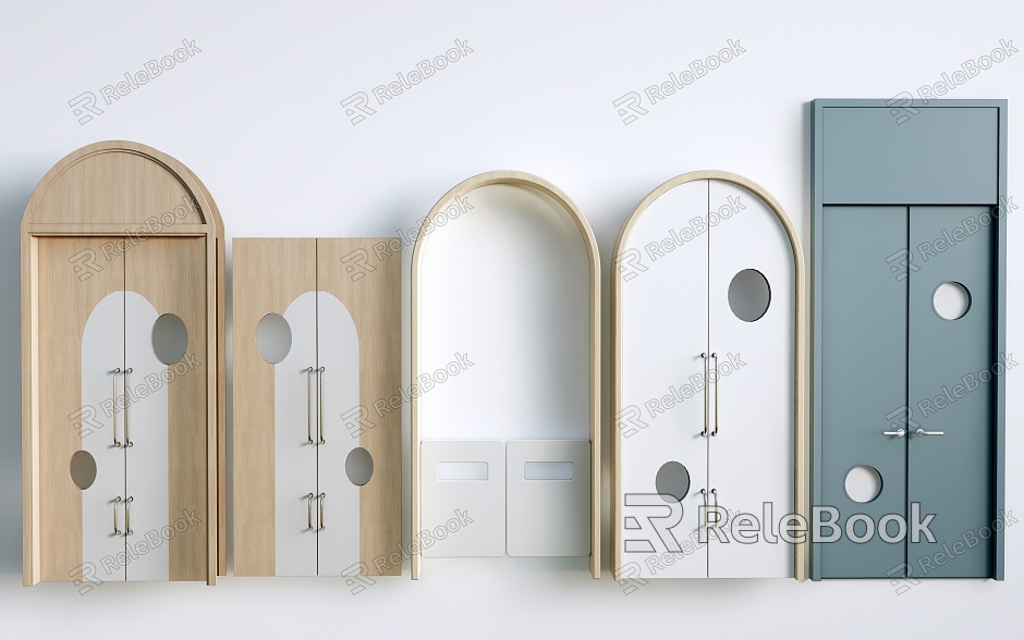 Modern Double Door Children's Door Kindergarten Door Single Door School Door model