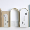 Modern Double Doors With Round Decorative Cutouts And Multiple Color Finishes