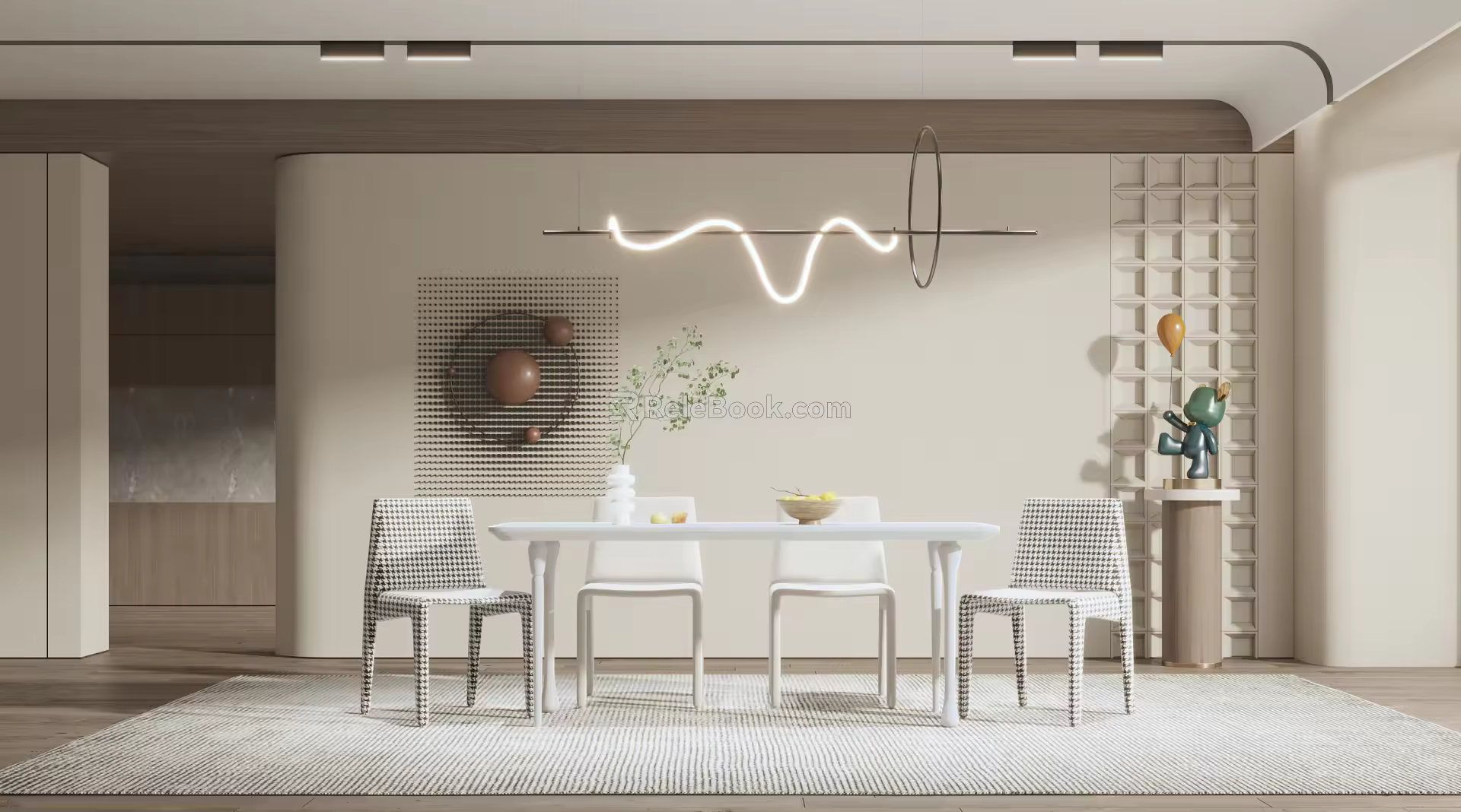 Modern Restaurant Simple Dining Table 3d model