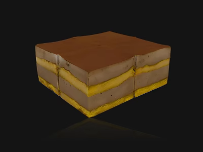 Decadent Layered Chocolate And Yellow Cream Cake With Smooth Layers 3d model