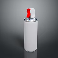Household Spray Can With White Body Red Nozzle And Silver Top Design
