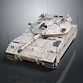 Military Armored Tank Vehicle With Desert Camouflage Turret Antenna And Tracks
