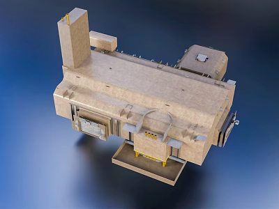 Future Architecture With Modern Geometric Structure And Modular Concrete Design 3d model