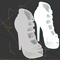 Chocolate Brown Patent Leather High Heel Shoes With Strappy Design And Metallic Studs Platform Sole