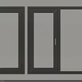 Modern Casement Windows With Black Frames And Golden Handles For Home