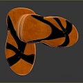 Comfortable Black And Orange Slippers With Cross Straps And Textured Sole
