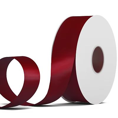 Shiny Red Satin Ribbon Roll For Decorative Gift Wrapping And Craft Projects 3d model